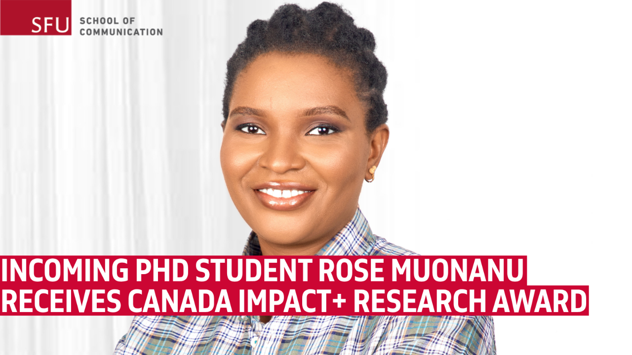 Incoming PhD student Rose Muonanu receives Canada Impact+ Research Training Award