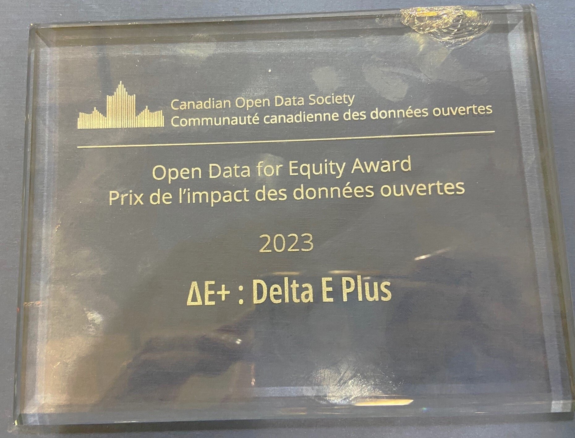 &Delta;Delta E+ awarded the Open Data Equity Award from the Canadian Open Data Society