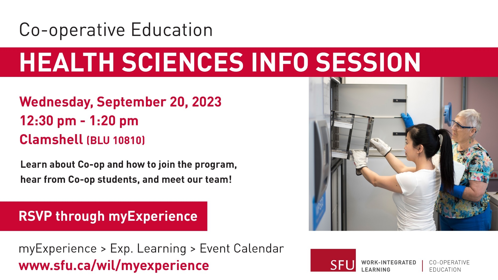 Wednesday, September 20: HSCI Co-op Info Session