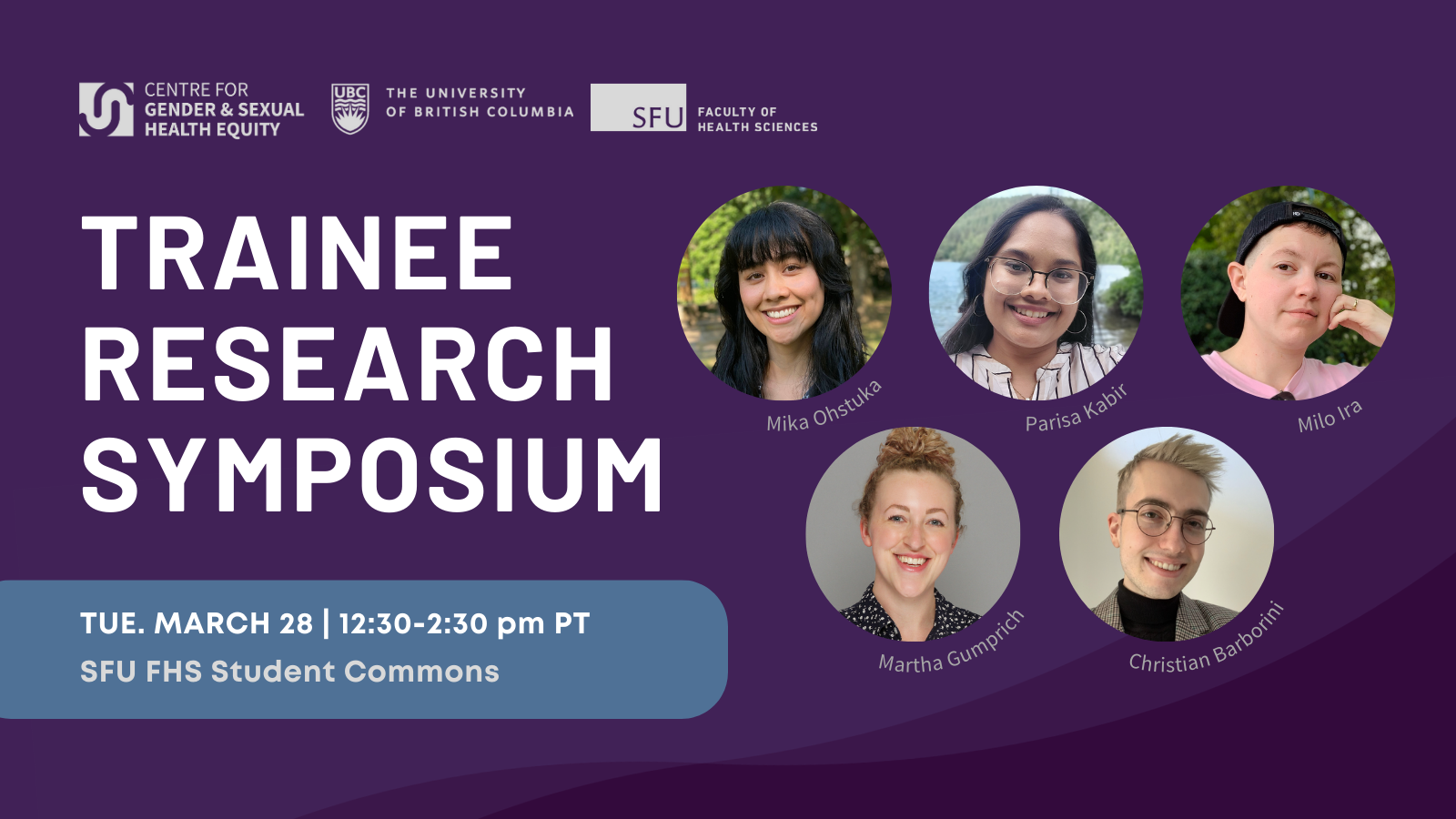 Tuesday, March 28: CGSHE Trainee Symposium