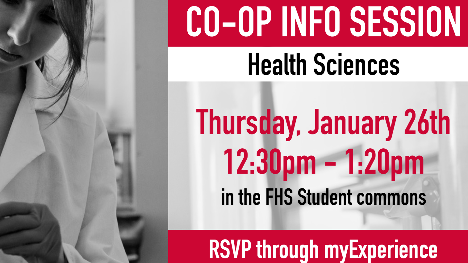 Thursday, Jan 26: HSCI Co-op Info Session