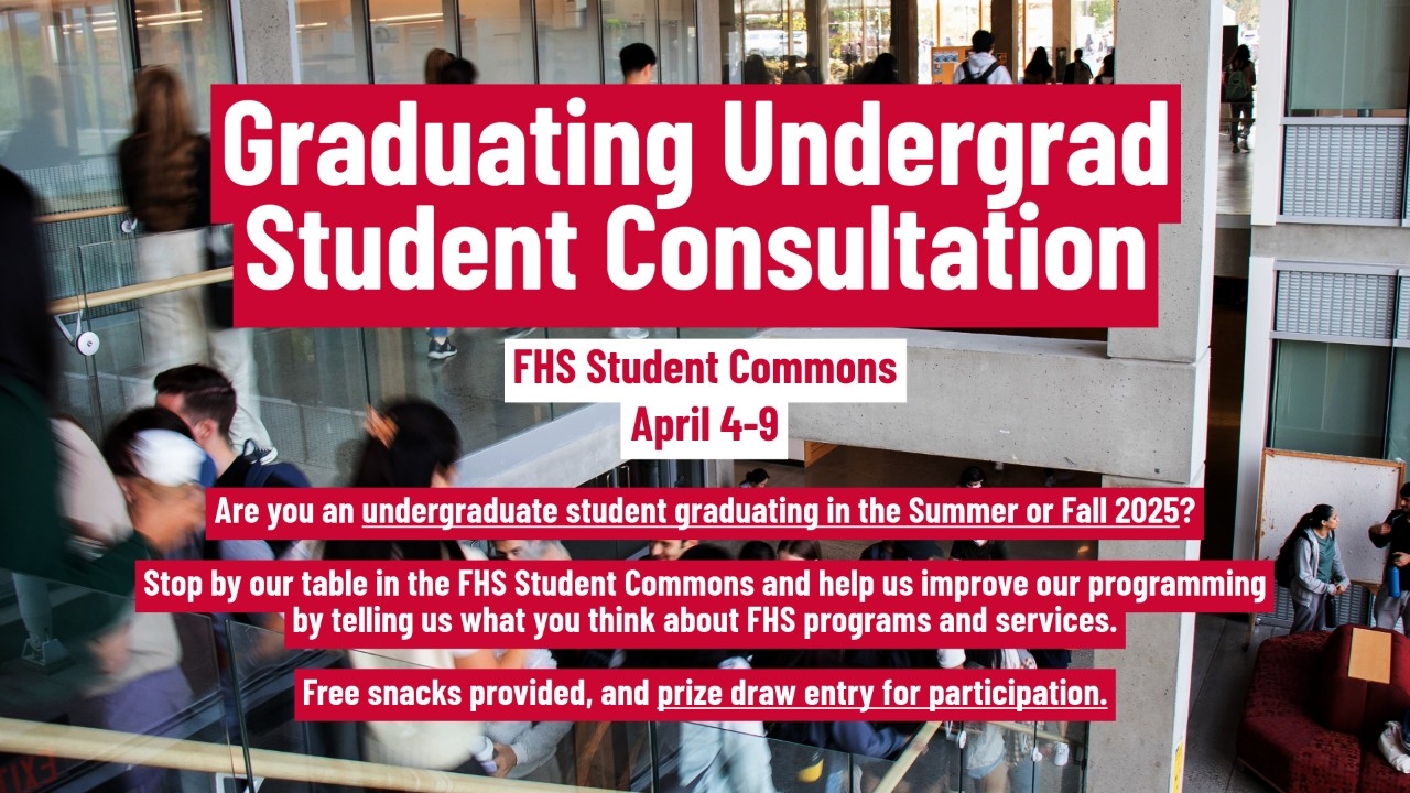 April 4-9: Graduating Undergrad Student Consultation